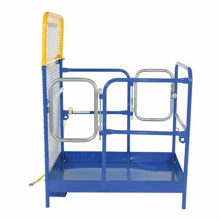 Vestil Blue/Yellow Steel Work Platform with Double Door Entry 36" x 48" WP-3648-DD